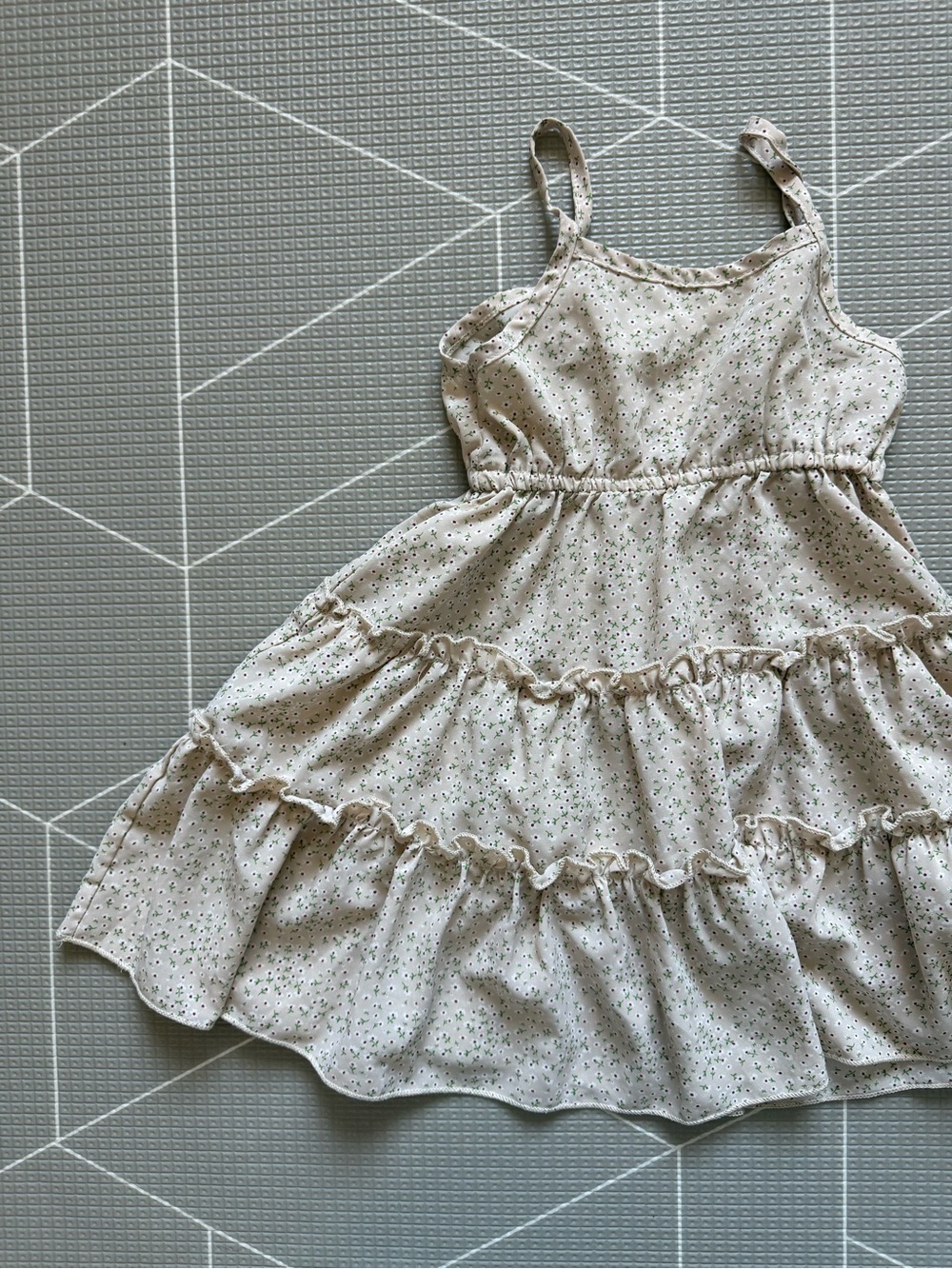 Shein|Baby girl/toddler tiered ruffle sleeveless dress,ditsy florals•Cottagecore